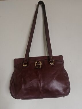 Vintage 60s 70s ETIENNE AIGNER Large Leather Tote Bag Shoulder Handbag OXBLOOD